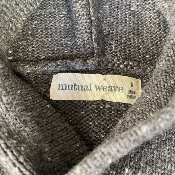 Mutual Weave Charcoal Heather Gray Sweater Hoodie Men's Unisex Medium NEW NWT - Picture 3 of 9
